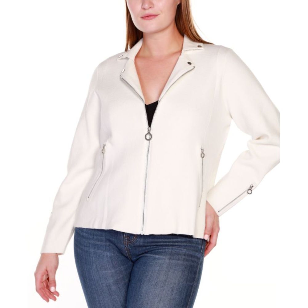 Black Label Plus Size Motorcycle Sweater Jacket